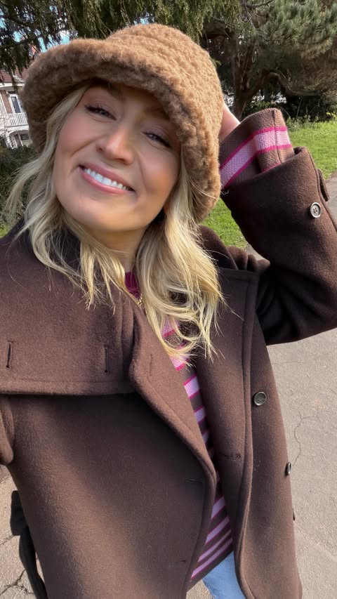 Instagram post by @megbrackpool for ARKET. Caption reads: [...] set @happymess_co 
gilet @tkmaxxuk 
coat....