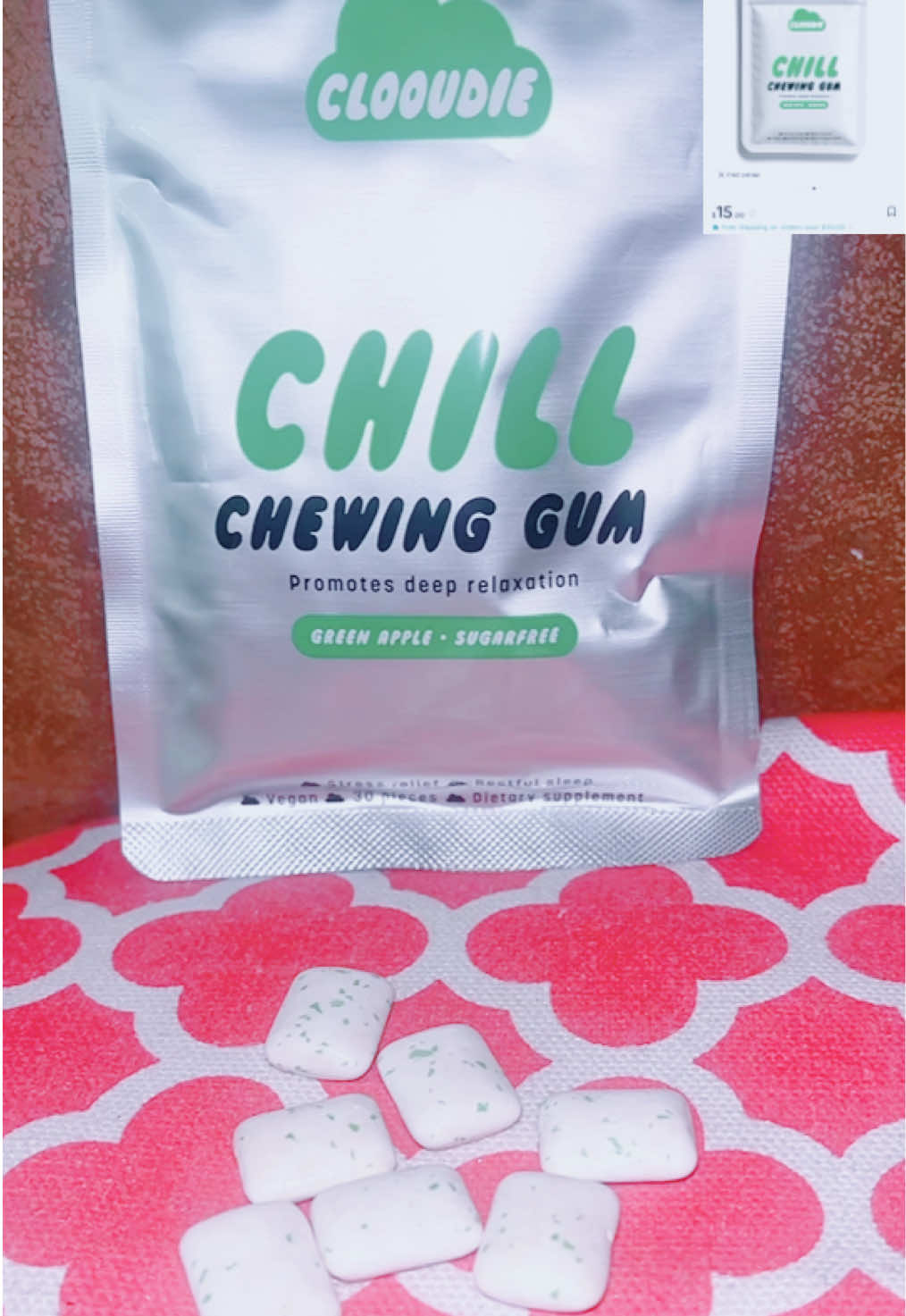 TikTok post by @_sanjaybharati_ for Clooudie. Caption reads: @Clooudie Gum #gum #chewinggum #clooudie #relax....