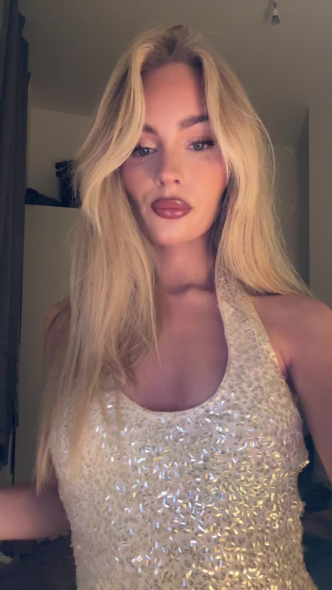 TikTok post by @yazzybobazzy for PrettyLittleThing. Caption reads: Dress is @prettylittlething mamacitas 🪩🪩🪩.