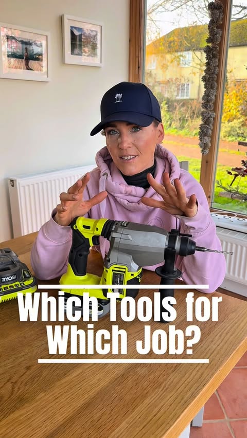 Instagram post by @petite_renovation_uk for RYOBI Tools. Caption reads: Which Tool for Which Job? This is my little series....