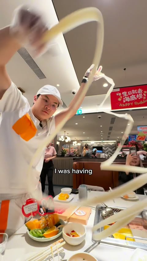 Instagram post by @kwsfoodbb for Haidilao US. Caption reads: Hai Di Lao visit is never a boring visit 🙂‍↕️ but....