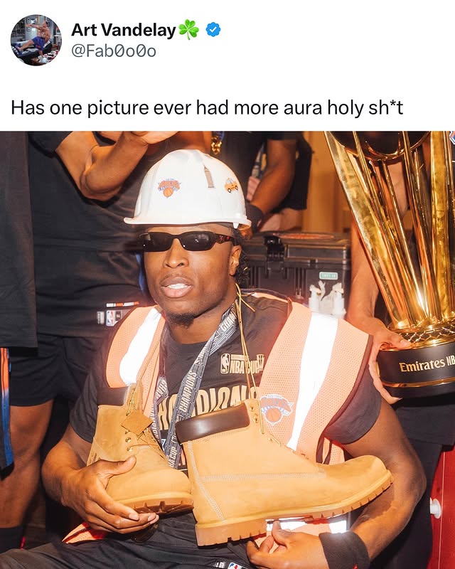 Instagram post by @oanunoby for Nice Kicks. Caption reads: OG Anunoby was straight up aura farming after....