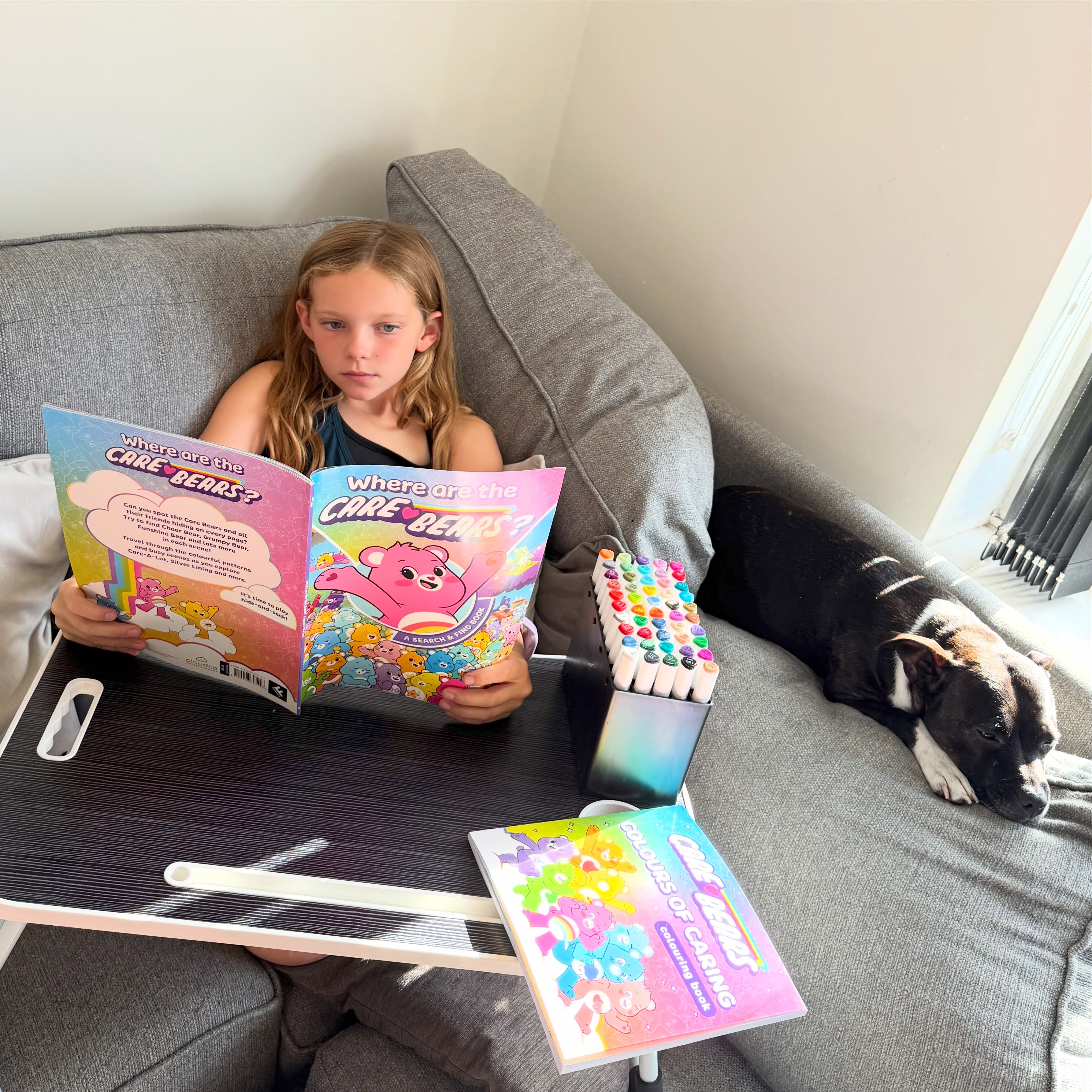 Instagram post by @myworkingmamalife for Farshore Books. Caption reads: [...] fun! 🌈 #carebears #carebearsbooks....