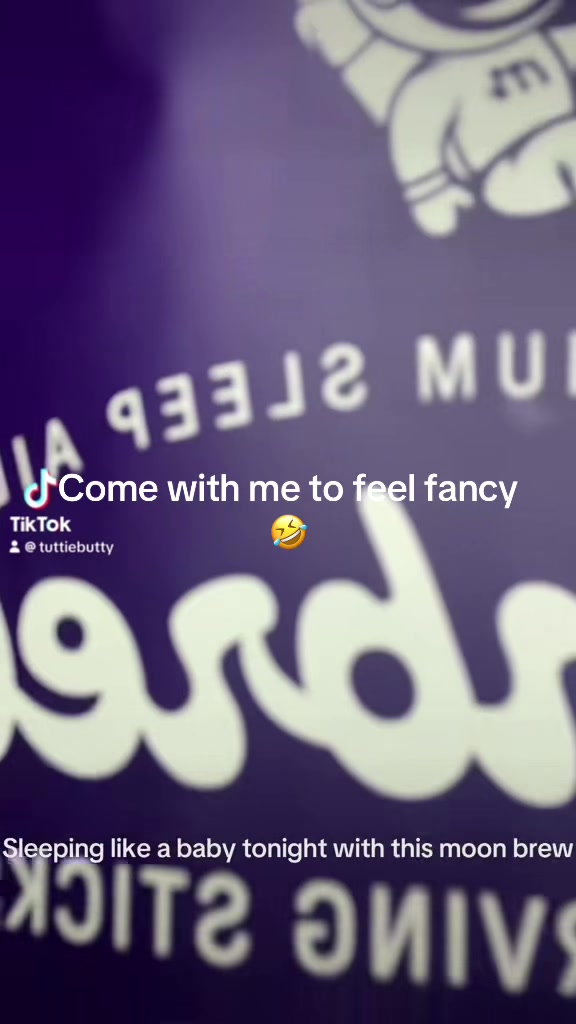 TikTok post by @tuttiebutty for MoonBrew. Caption reads: [...] to feel fancy up in this bissh 🤣 moonbrew....