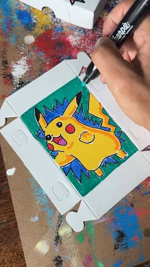 Instagram post by @lydiego for Sharpie. Caption reads: Cajita pintada con @sharpie_latinoamerica ✍️🎨....