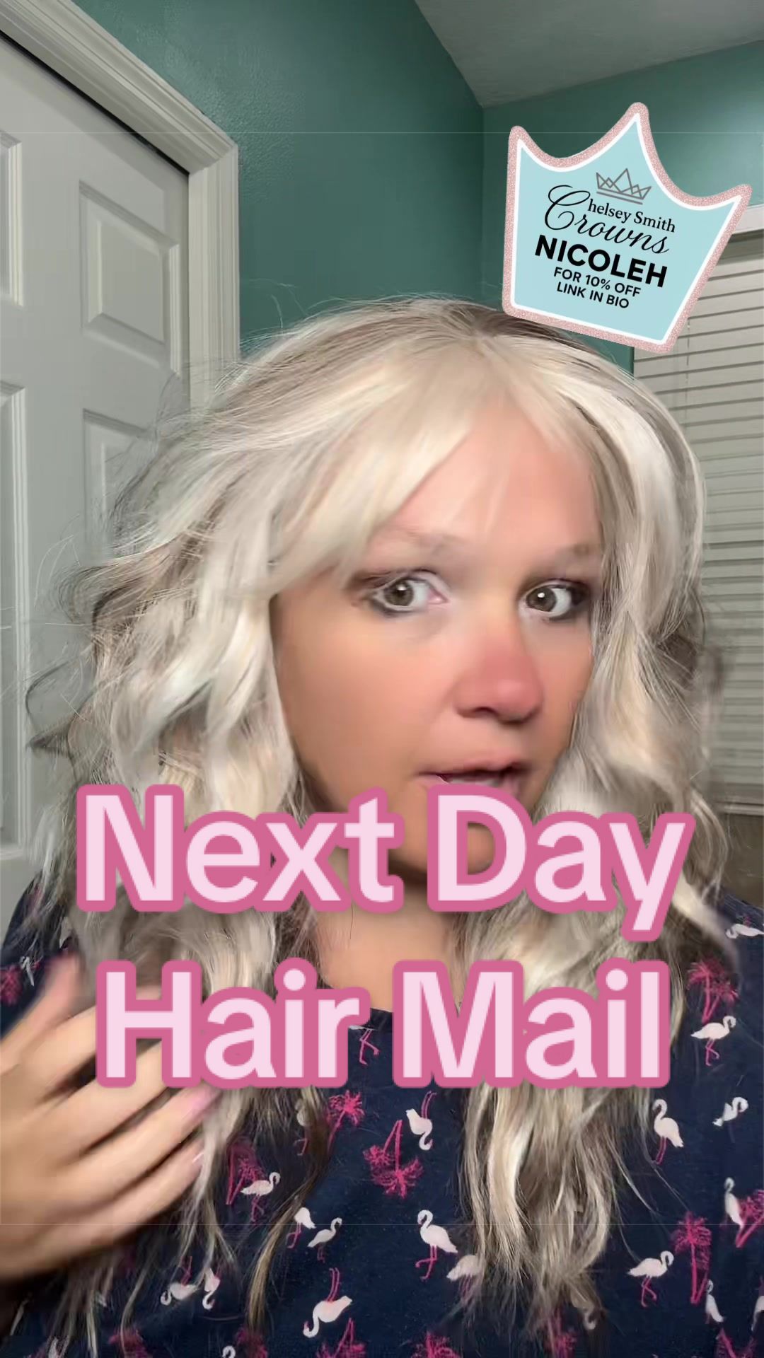 TikTok post by @coastalchaos3 for Chelsey Smith Cosmetics. Caption reads: [...] #gluelesswigs #chelseysmithcosmetics....