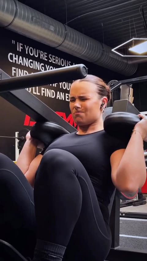 Instagram post by @savannahprez for TLF Apparel. Caption reads: Nothing hits like the first real leg day....