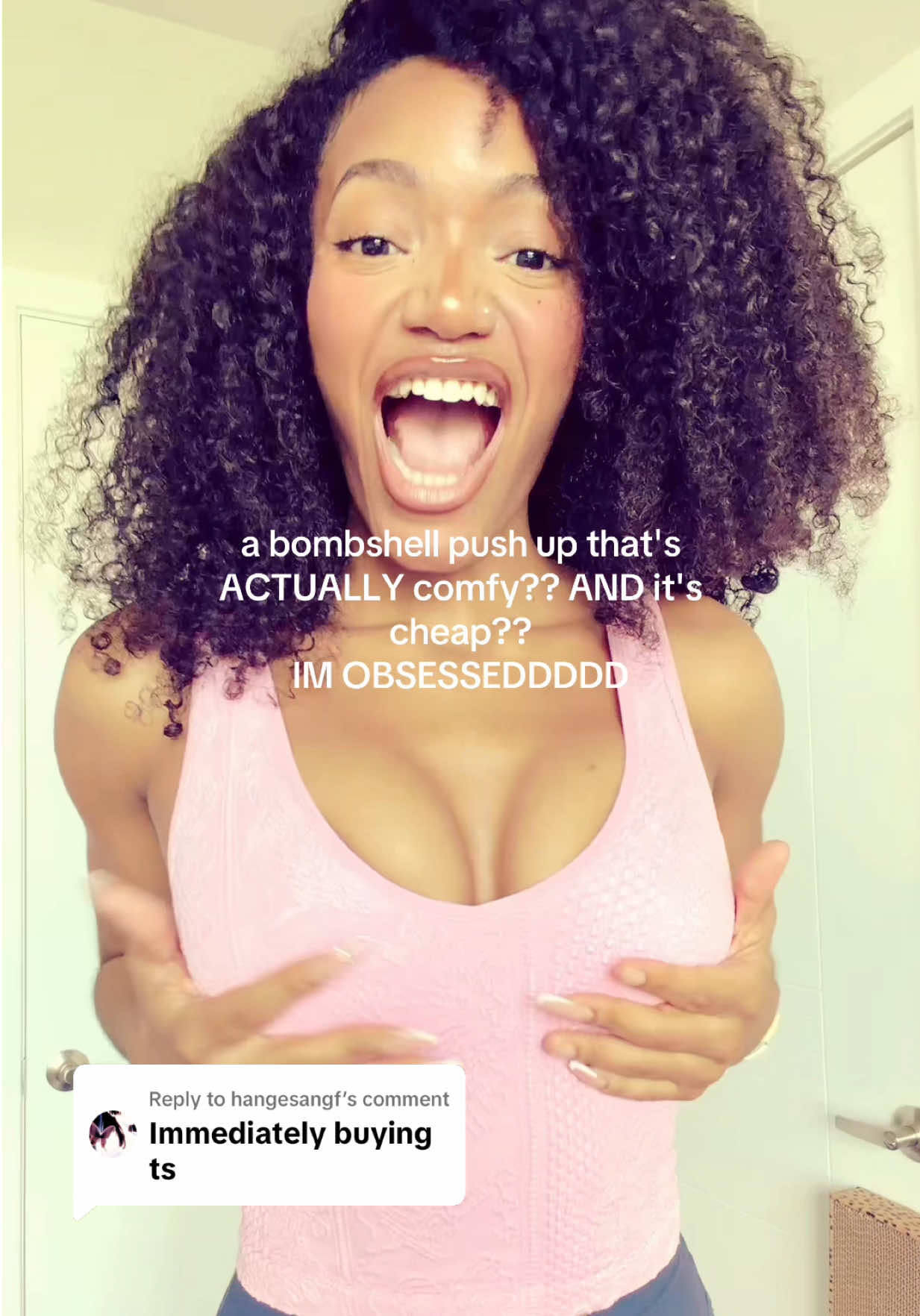 TikTok post by @theelailah for WingsLove. Caption reads: [...] #pushup #tiktokshop #ittybittycommitee....