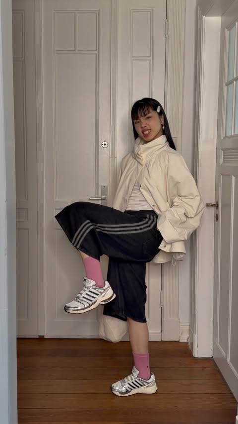 Instagram post by an influencer for adidas Germany. Caption reads: anzeige ~ pov: you’re my hallway ♡ #adistar....