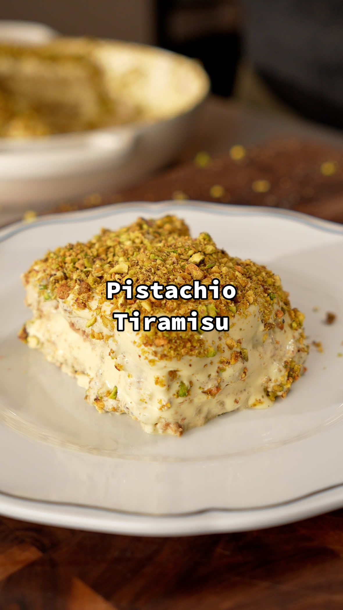TikTok post by @papabwoi for Amazon Fresh. Caption reads: Pistachio Tiramisu! With @Amazon Fresh #ad The....