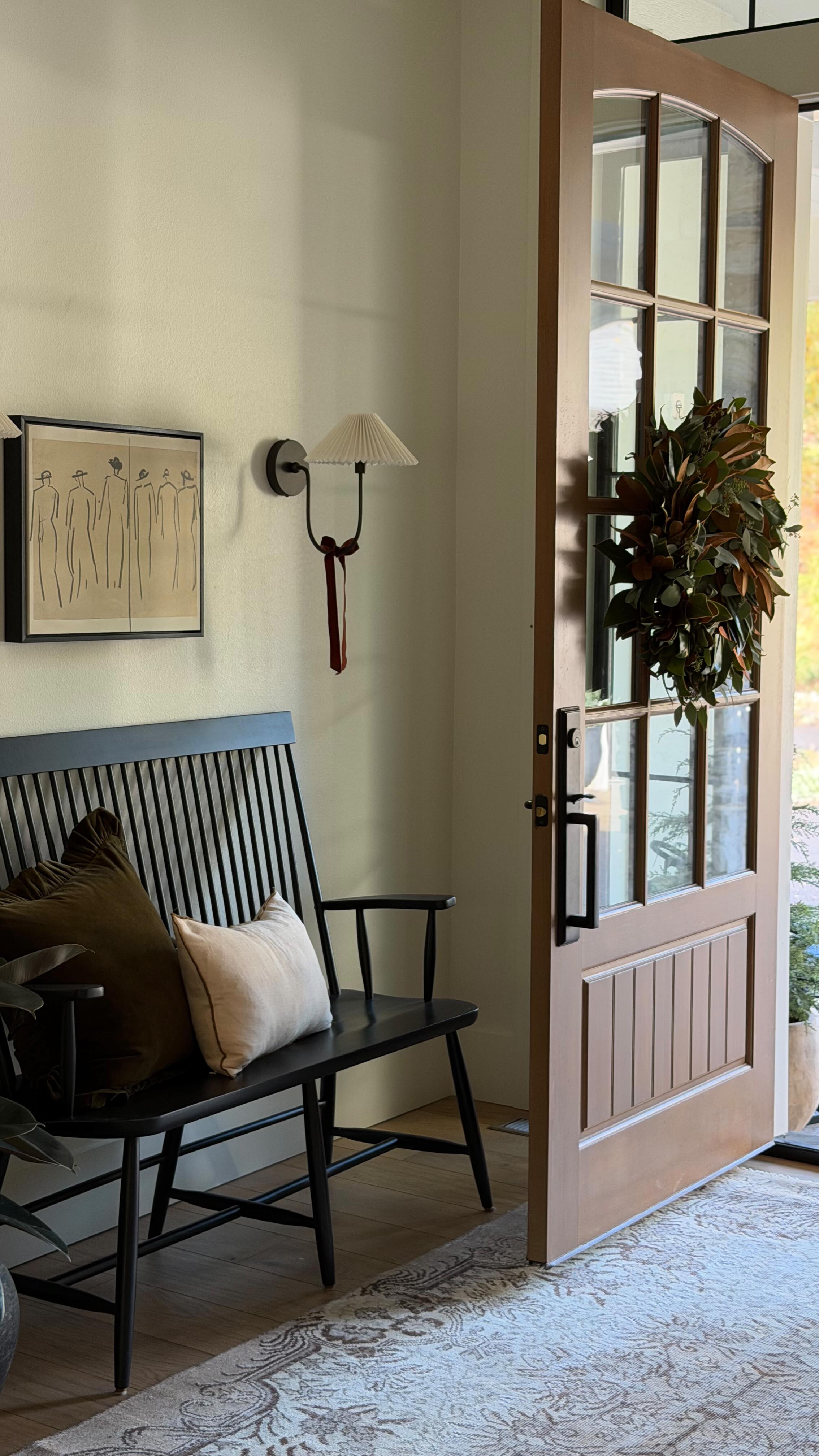 Instagram post by @alyssakirk.home for Lulu and Georgia. Caption reads: [...] without a fresh wreath, and @luluandgeorgia....