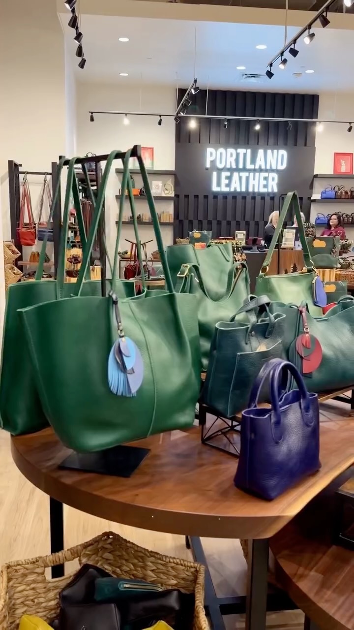 Instagram post by @tater_rater_boise for Portland Leather Goods. Caption reads: Perfect time for some holiday shopping! The new....
