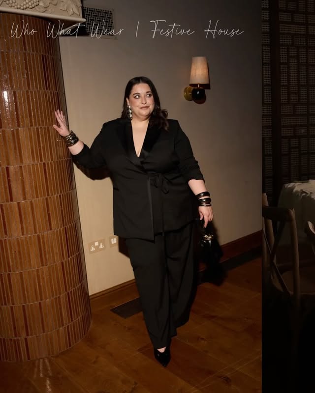 Instagram post by @daniellevanier for Who What Wear. Caption reads: A pinch-me moment at @whowhatwear.uk’s Festive....