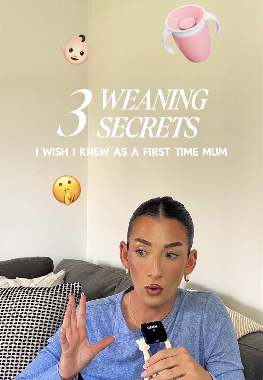 TikTok post by @thatgirl.georgia for Munchkin. Caption reads: [...] JUST LIVING UNDER A ROCK?! 😂👶🏻🍴ad....