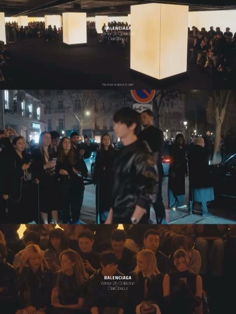 Instagram post by @show_kasamatsu_official for Balenciaga. Caption reads: Balenciaga Winter 26 Collection ClairObscur Thank....