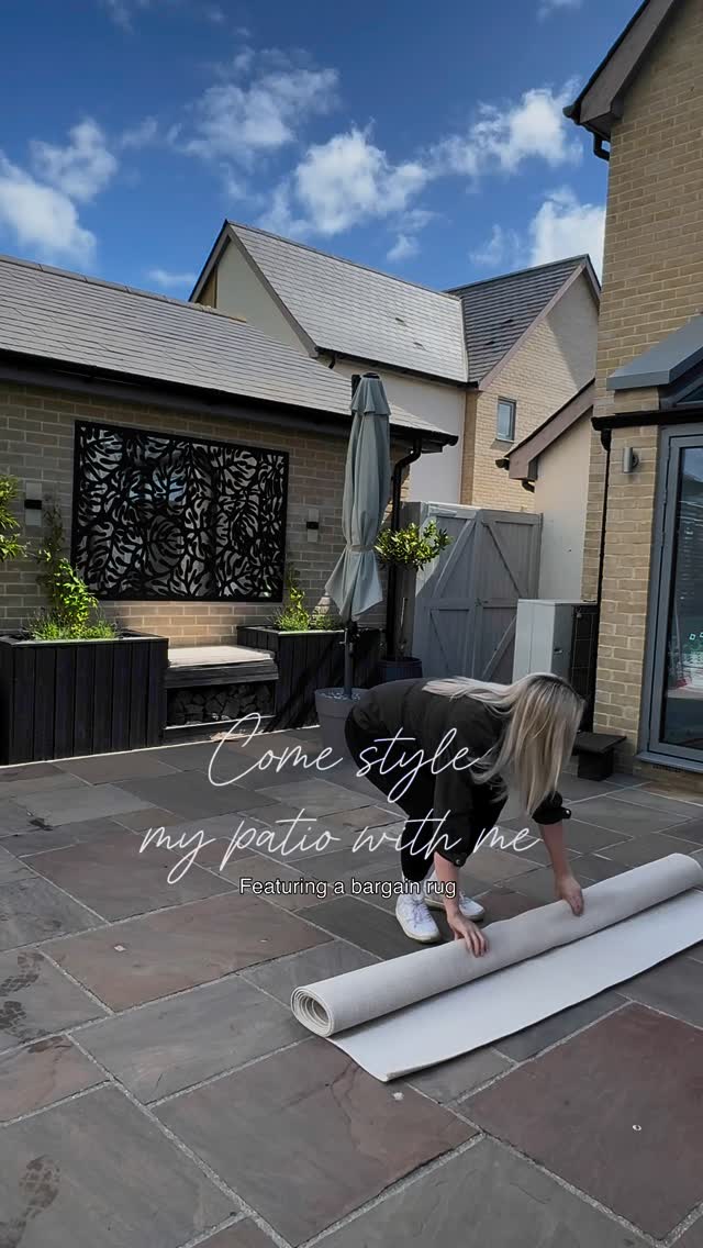 Instagram post by @twitchettshome for The Rugs. Caption reads: (Ad) Style my patio with me. 

I have been....