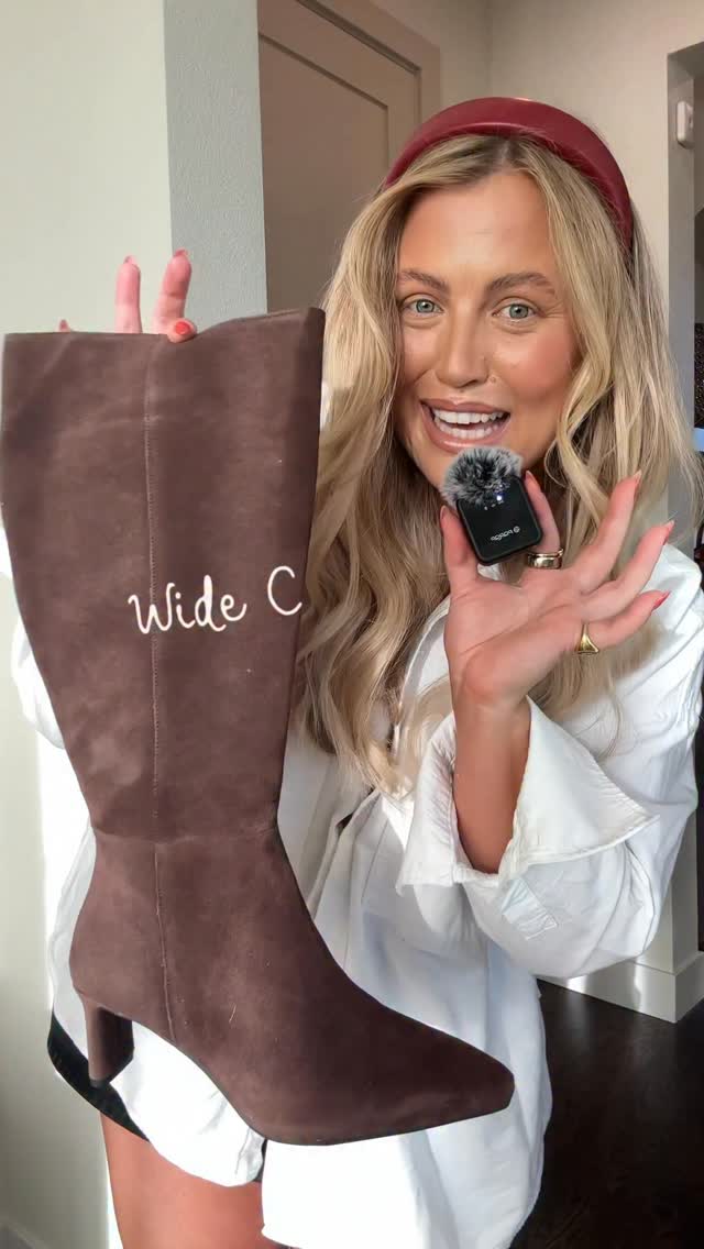 Instagram post by @alexhazen for DSW. Caption reads: wide calf boots from @dsw, THAT ARE ACTUALLY CUTE....