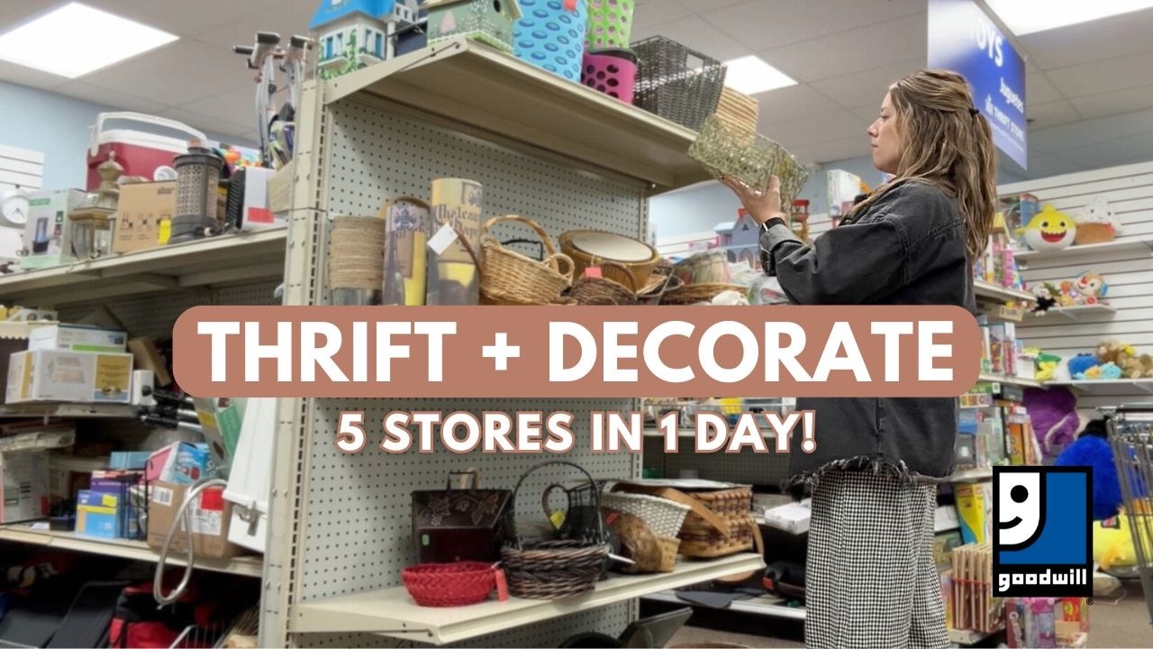 YouTube post by @LaurenManz for thredUP. Caption reads: The *ultimate* home decor thrift + decorate |....