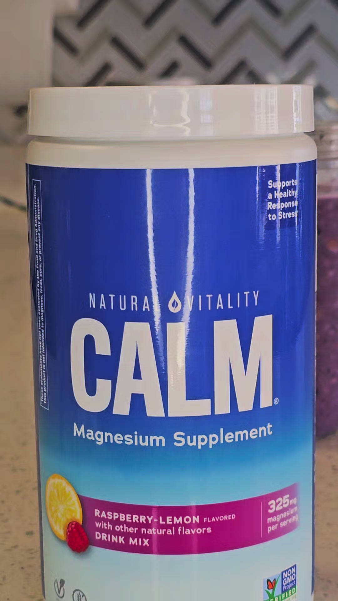 TikTok post by @cleopatra.4u2 for Natural Vitality. Caption reads: CALM Relaxing Drink Mix - Anti Stress Drink Mix -....