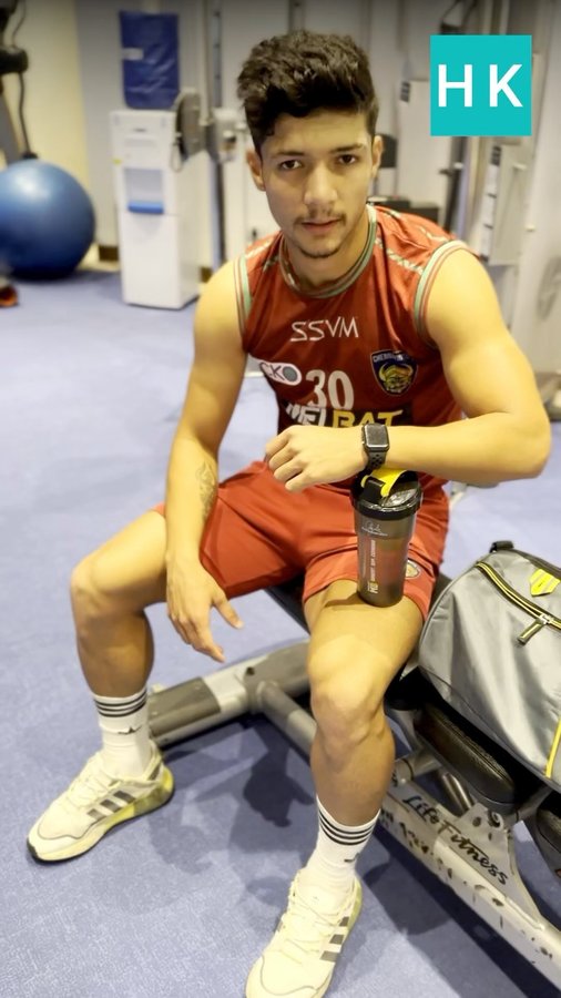 Instagram post by @ayush_adhikari_ for HealthKart. Caption reads: Fuel your gains with @muscleblaze Whey protein and....