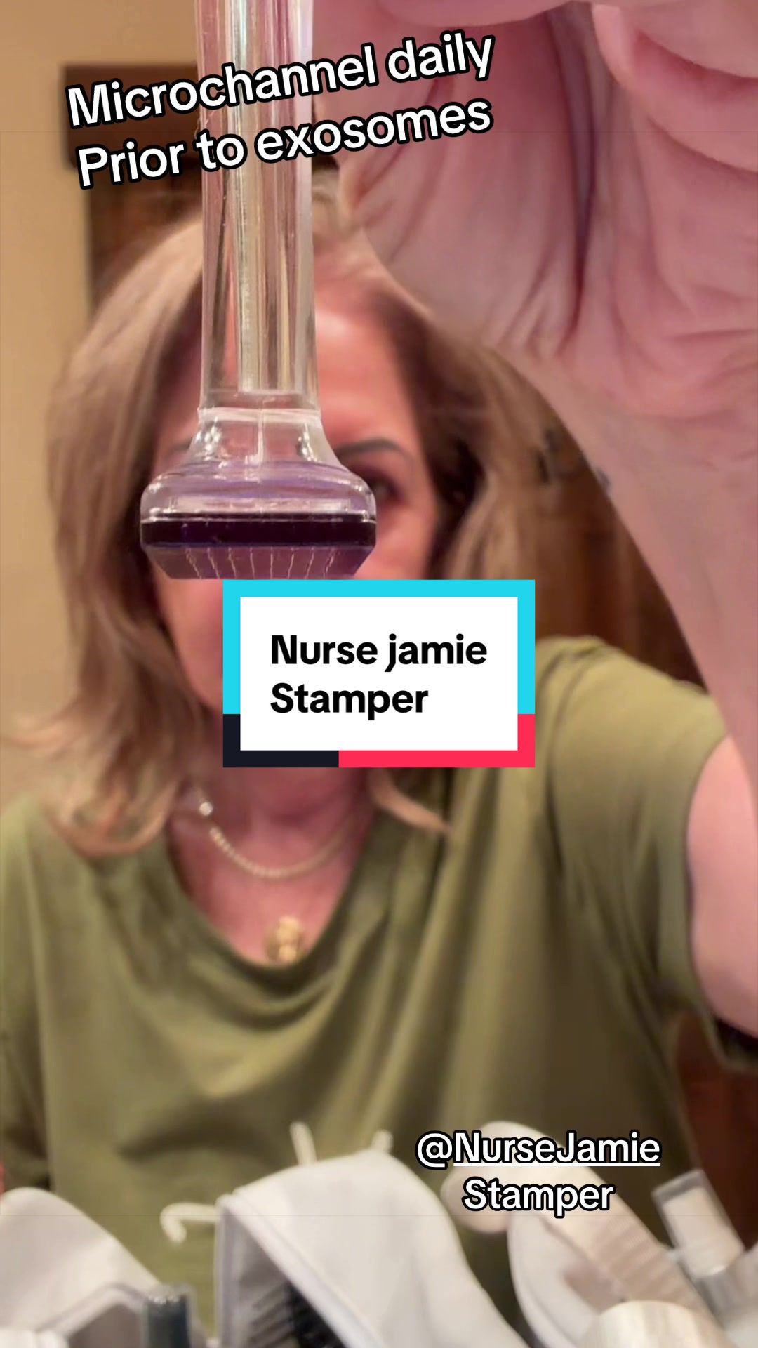 TikTok post by @teresamantomurray for Nurse Jamie. Caption reads: Nurse Jamie Beauty Stamp – Comfort-Driven [...].
