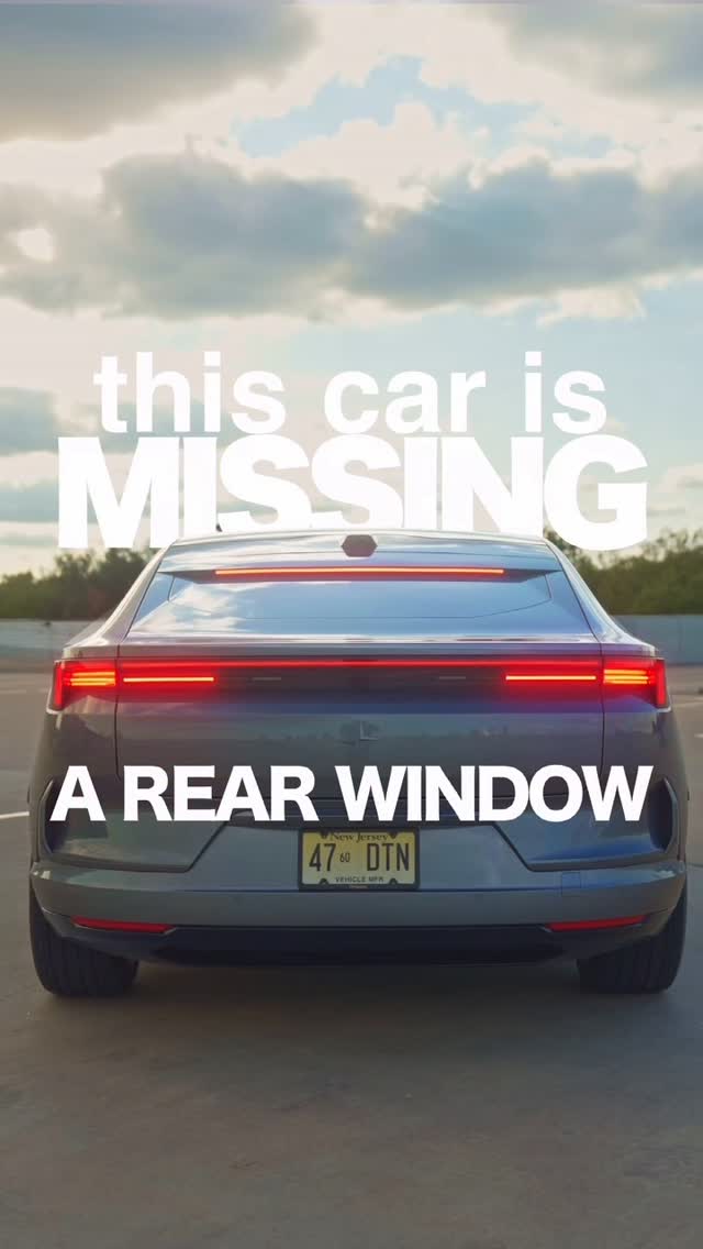 Instagram post by @_cedlom for Polestar. Caption reads: No rear window? No problem 🙂‍↕️Test drives for....