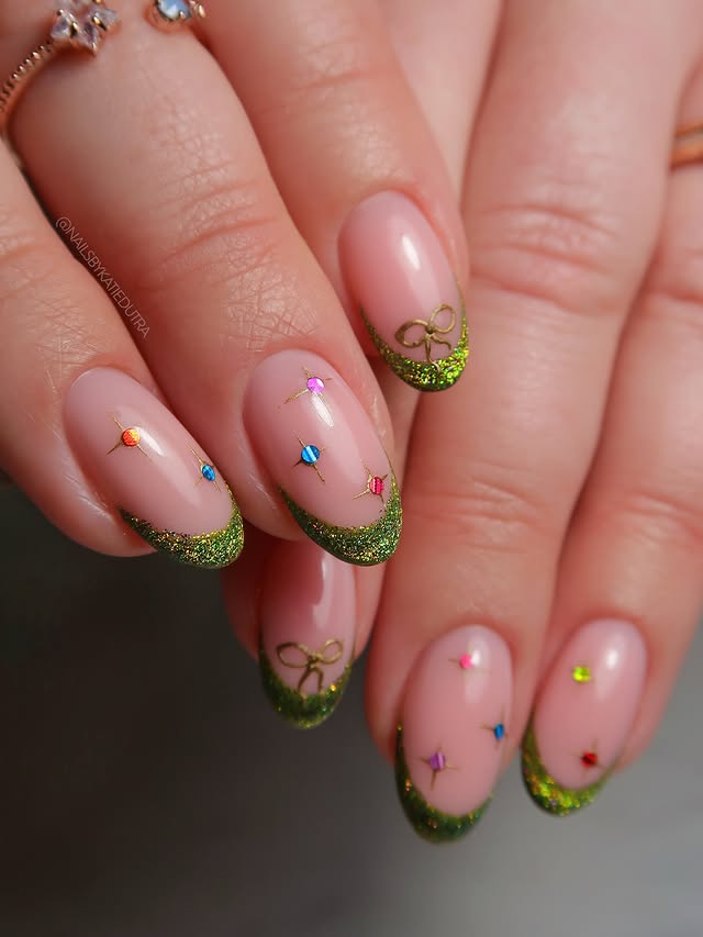 Instagram post by @nailsbykatiedutra for ICEGEL. Caption reads: [...] the raised texture 💚✨

Magnetic French with....