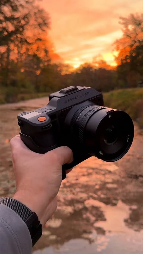 Instagram post by @kylersteele for Hasselblad. Caption reads: Image Stabilization on Hasselblad X2D II The....