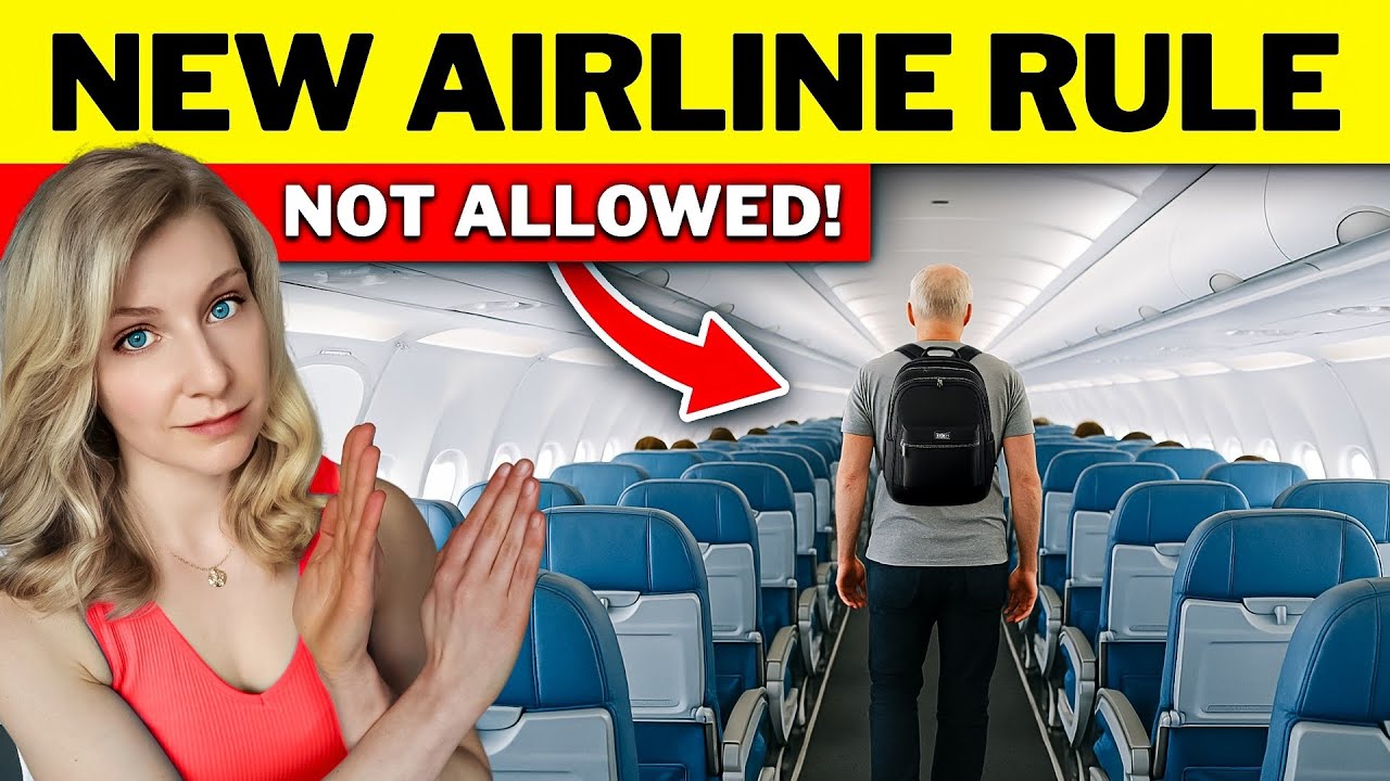 YouTube post by @PortableProfessional for Saily. Caption reads: Surprise Airline Rule Changes Catching Travelers....