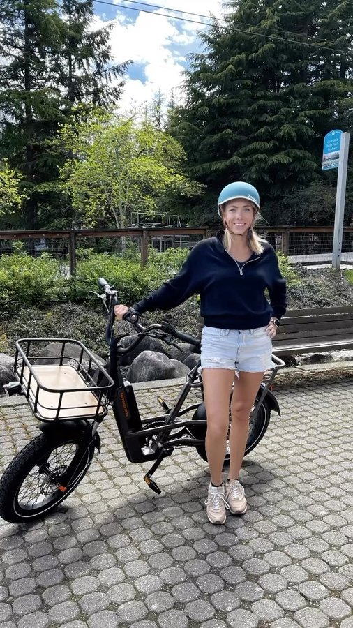 Instagram post by @katiewrightwellness for Rad Power Bikes. Caption reads: Excited for summer with my new....