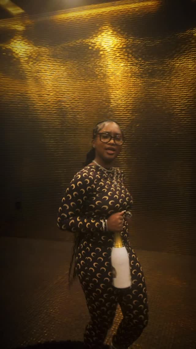 Instagram post by @amnija_ for Luc Belaire. Caption reads: “Back Outside” with @officialbelaire in hand &....