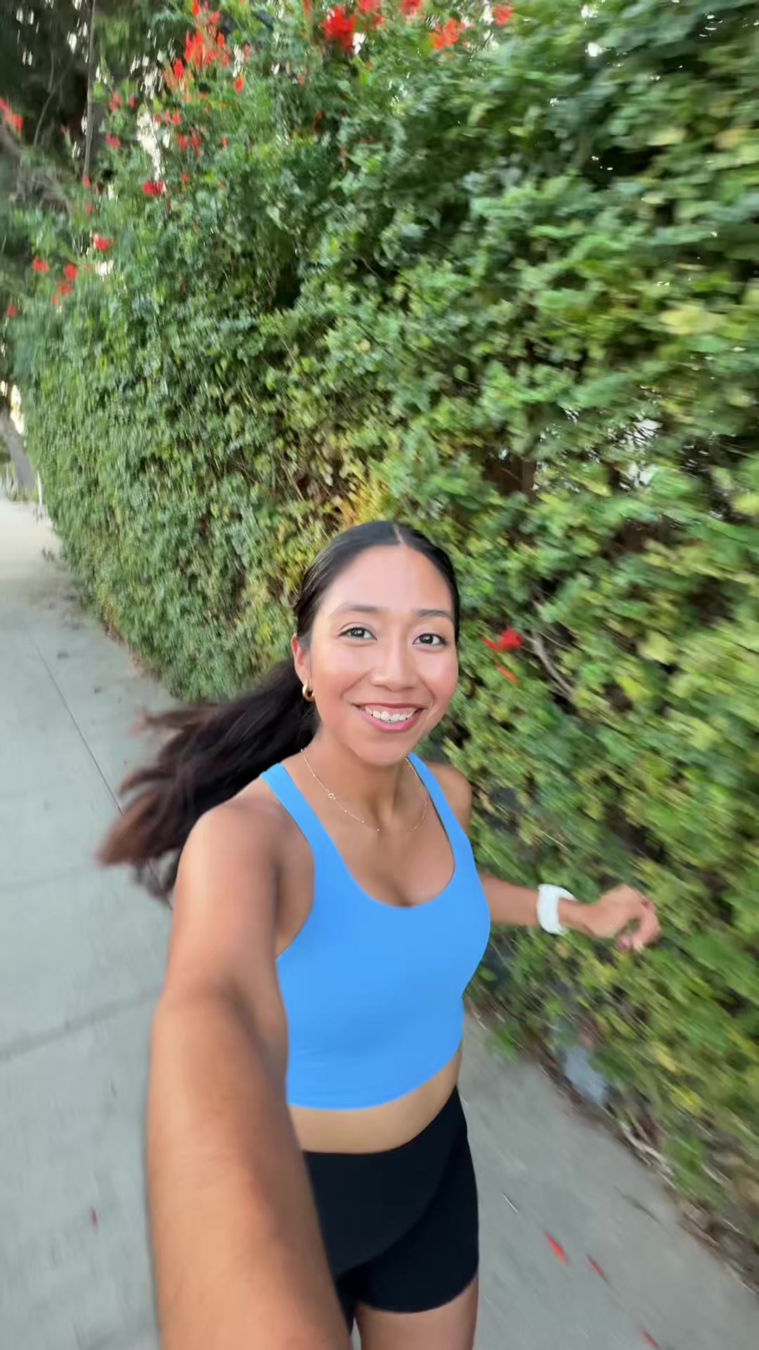TikTok post by @leyla.arellano for Saucony. Caption reads: #SauconyPartner Speed track workout with Saucony....