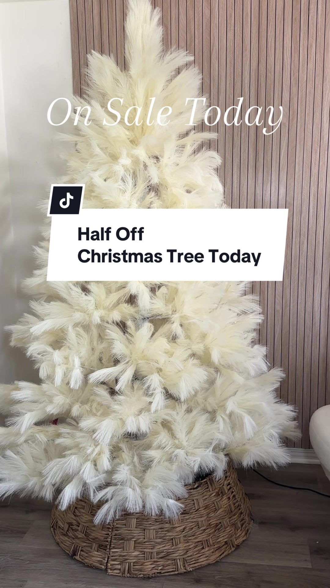 TikTok post by @gmasfavfinds for Best Choice Products. Caption reads: [...] Tree Sale🚨 Premium Pampas Tree @Best Choice....