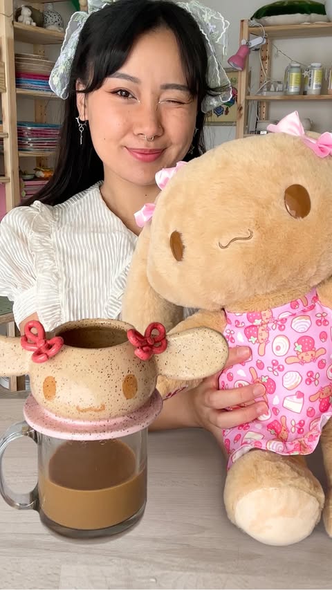 Instagram post by @whaletran for Sanrio. Caption reads: [...] plush! My favorite part of this @sanrio....