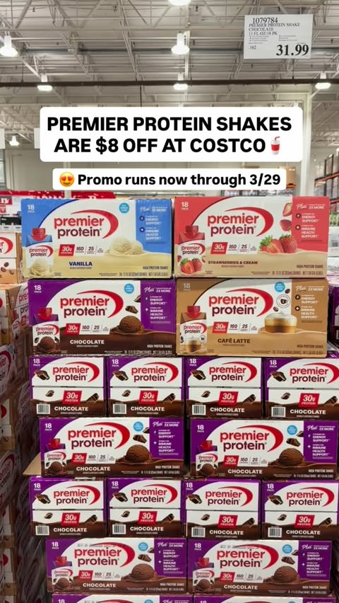 Instagram post by @costcobuys for Premier Protein. Caption reads: [...] this is a really good Costco....