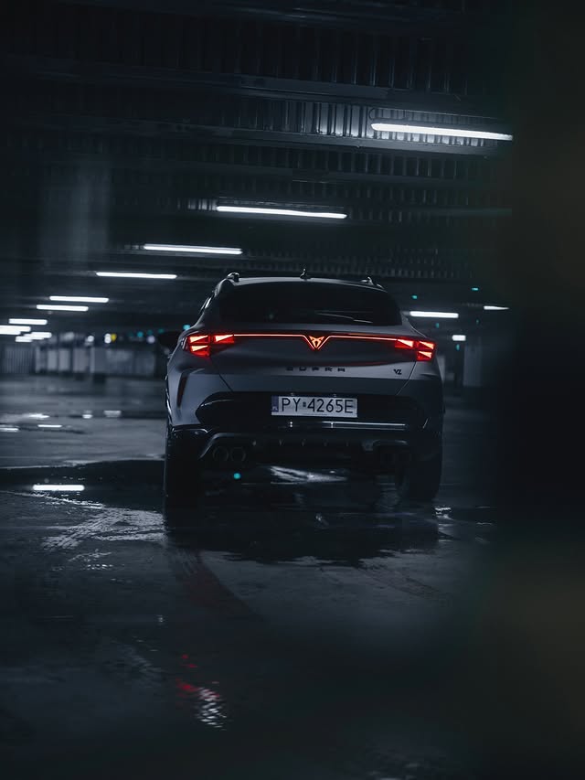 Instagram post by @kaczy__ for PolarPro. Caption reads: [...] #wspolpraca #cupra #cupraformentor #polarpro....