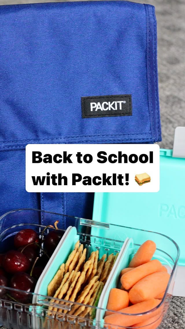 Instagram post by @thenomadicfitz for PackIt. Caption reads: [...] It’s back to school season, and this....