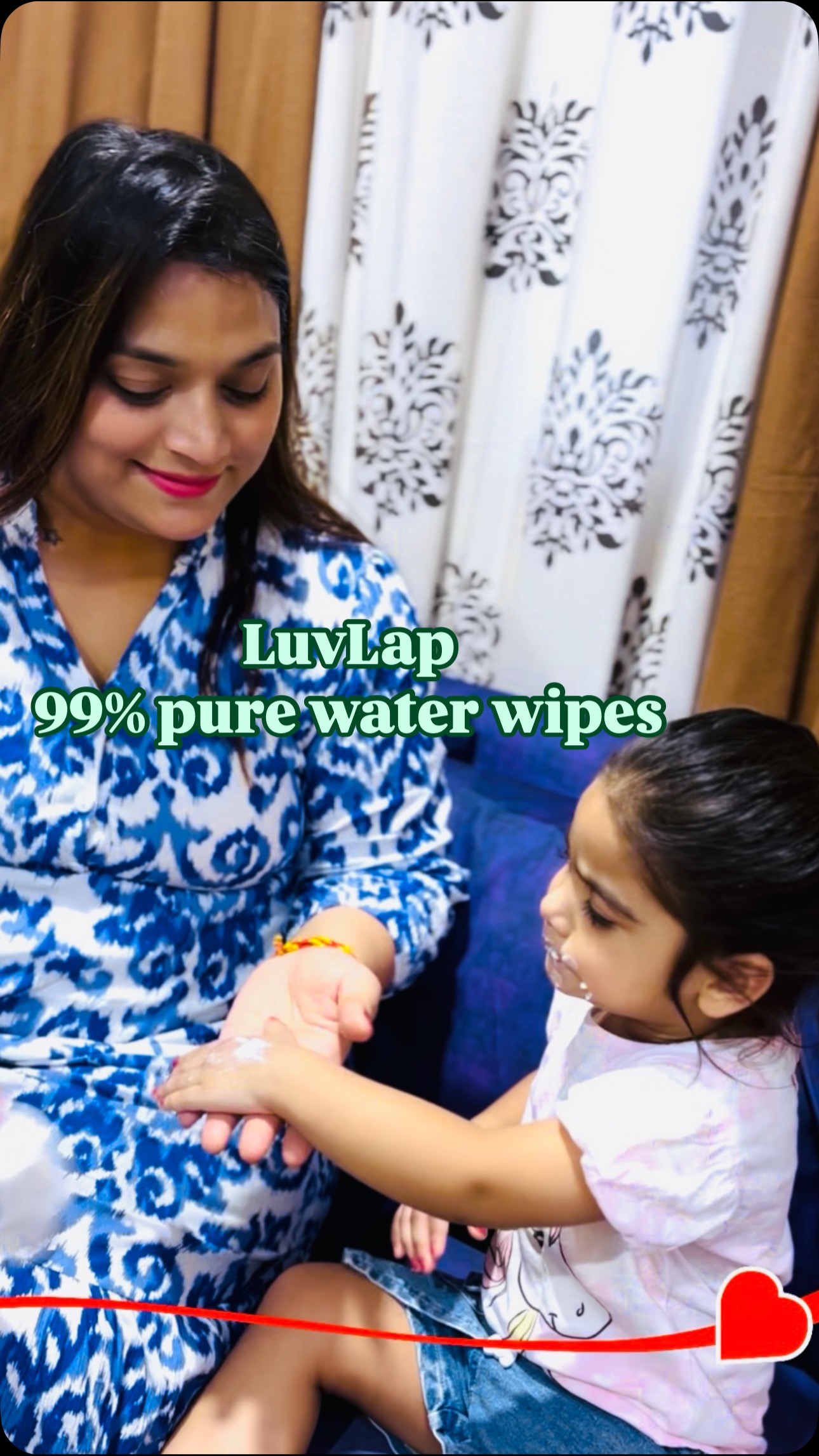 Instagram post by @docneha_sharmma for LuvLap. Caption reads: No more mess, no more worries for kids skin with....
