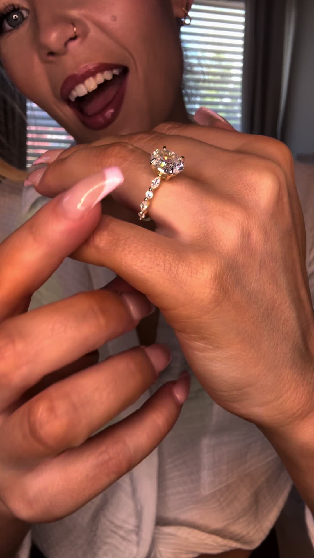 TikTok post by @megansolimine8 for EAMTI Jewelry. Caption reads: [...] Free Shipping @EAMTI Jewellery #eamtijewelry....