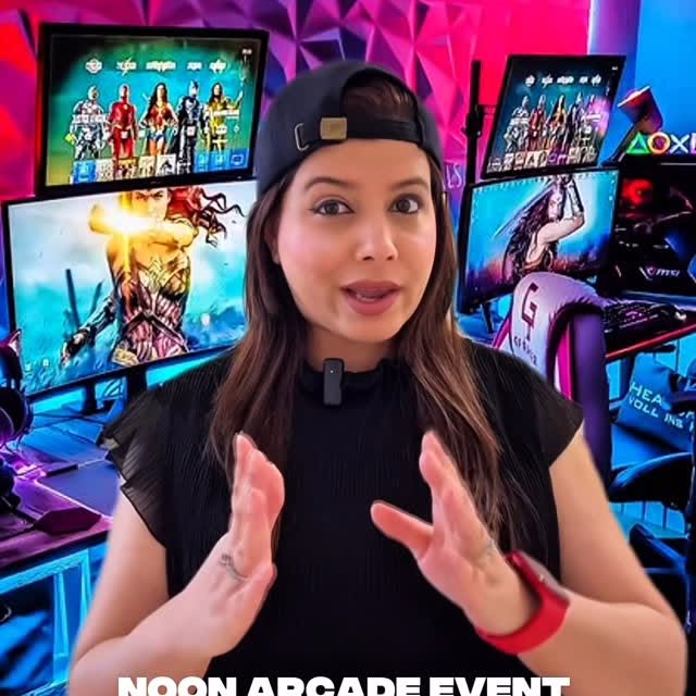 Instagram post by @sundusasifofficial for Noon. Caption reads: Noon Arcade Event 🎮🧩

- The event will be....
