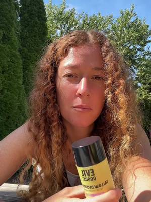 TikTok post by @littlebogingy for Evil Goods. Caption reads: My hair might look a little crazy from the beach....