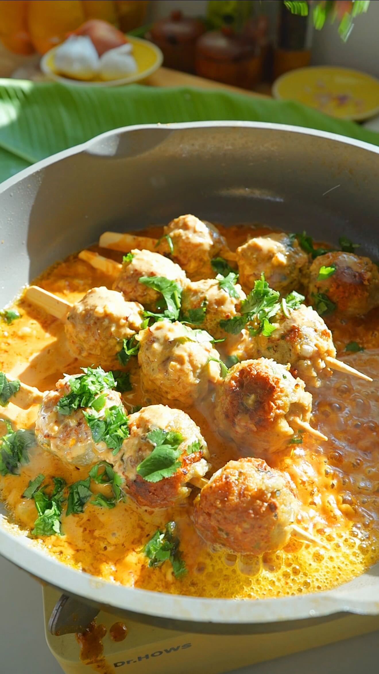 Instagram post by @fationatefoodbelly for Beyond Meat. Caption reads: meatball satay 🍢🔥

For recipe, make sure you’re....