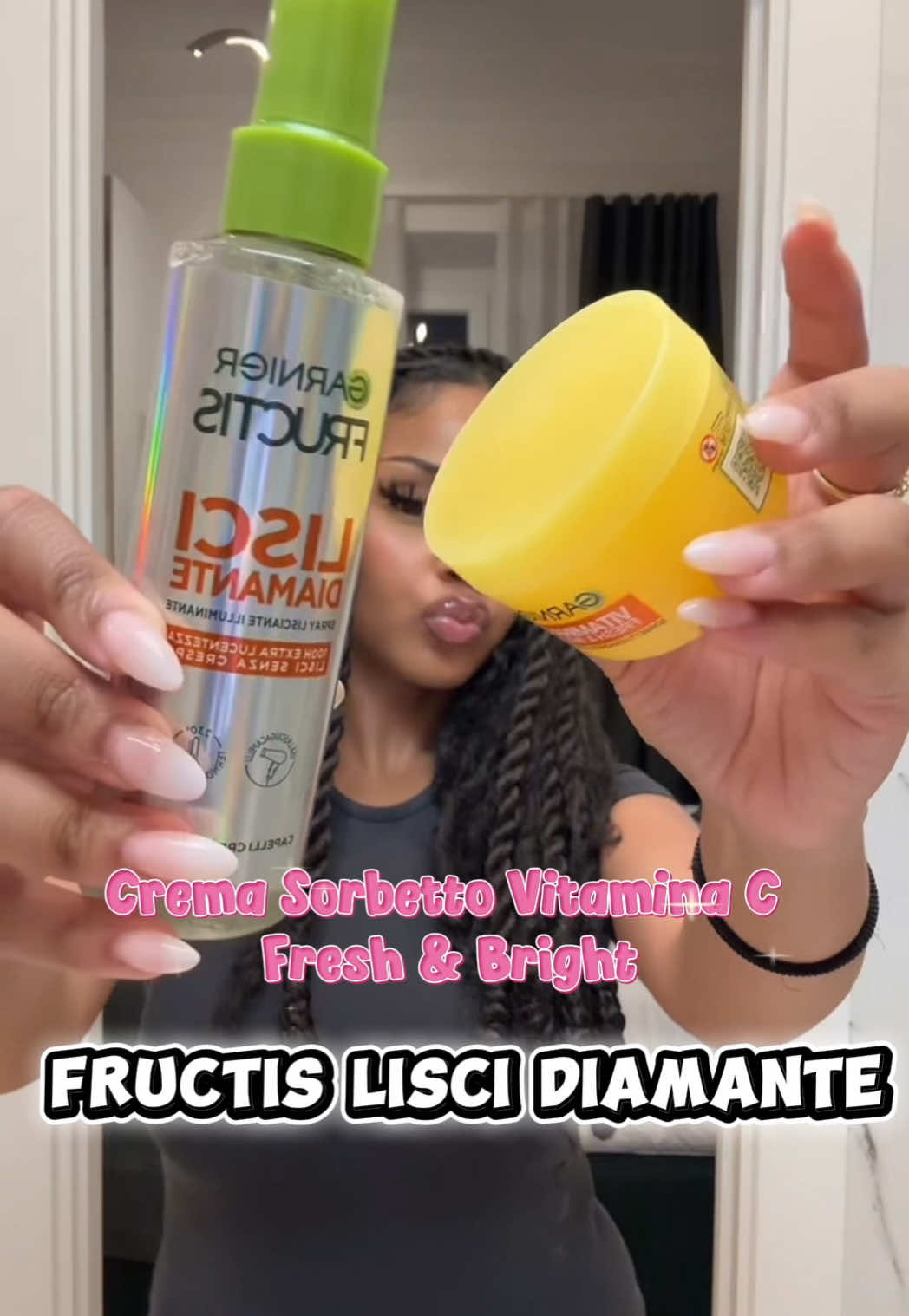TikTok post by @rawanobeiid for garnieritalia. Caption reads: @garnieritalia #productsentby #lorealitaliatribe....
