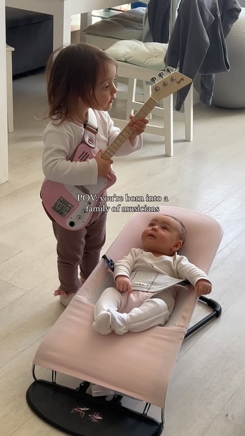 Instagram post by @oliviyanicole for Loog Guitars. Caption reads: [...] for her young age until we found....