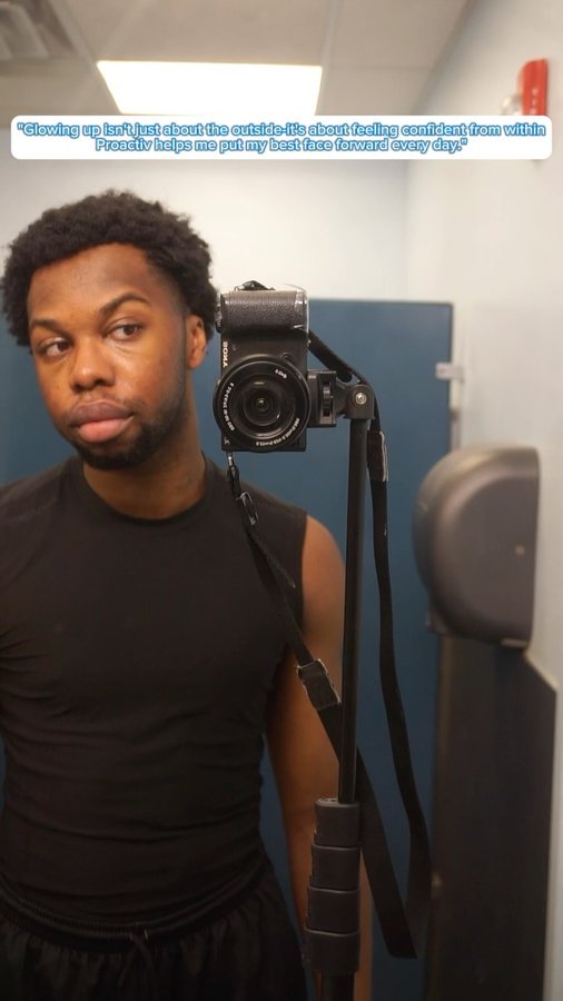 Instagram post by @icyparris for Proactiv. Caption reads: This year, I’m all about glowing up in every....