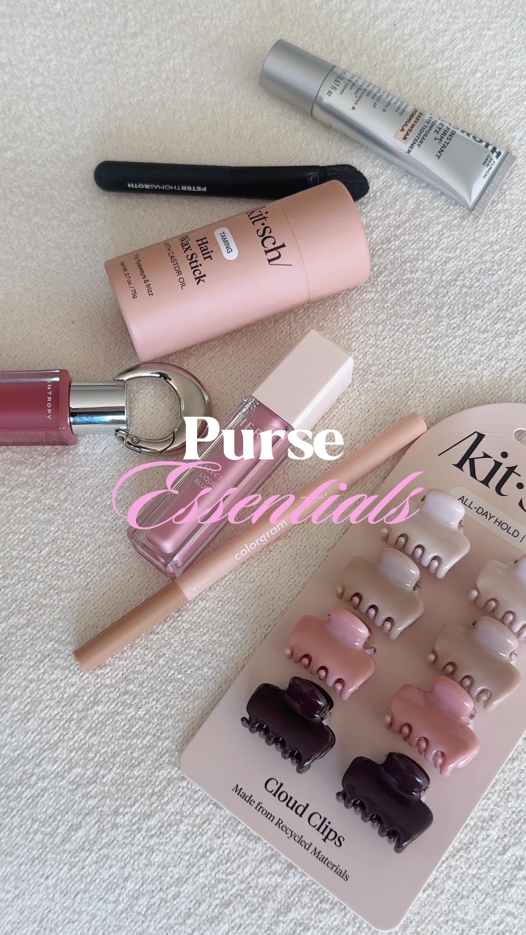 TikTok post by @hello.bykye for HERA KR. Caption reads: [...] 💌🌷 @Kitsch @Peter Thomas Roth Labs @HERA....