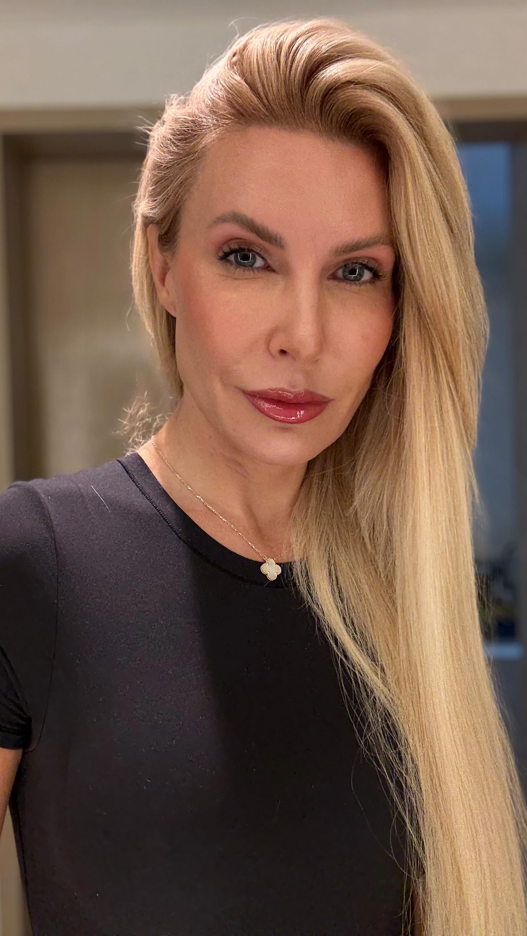 Instagram post by @olya.victoria.yovich for Typology. Caption reads: Lips are the star today — but let me tell you....