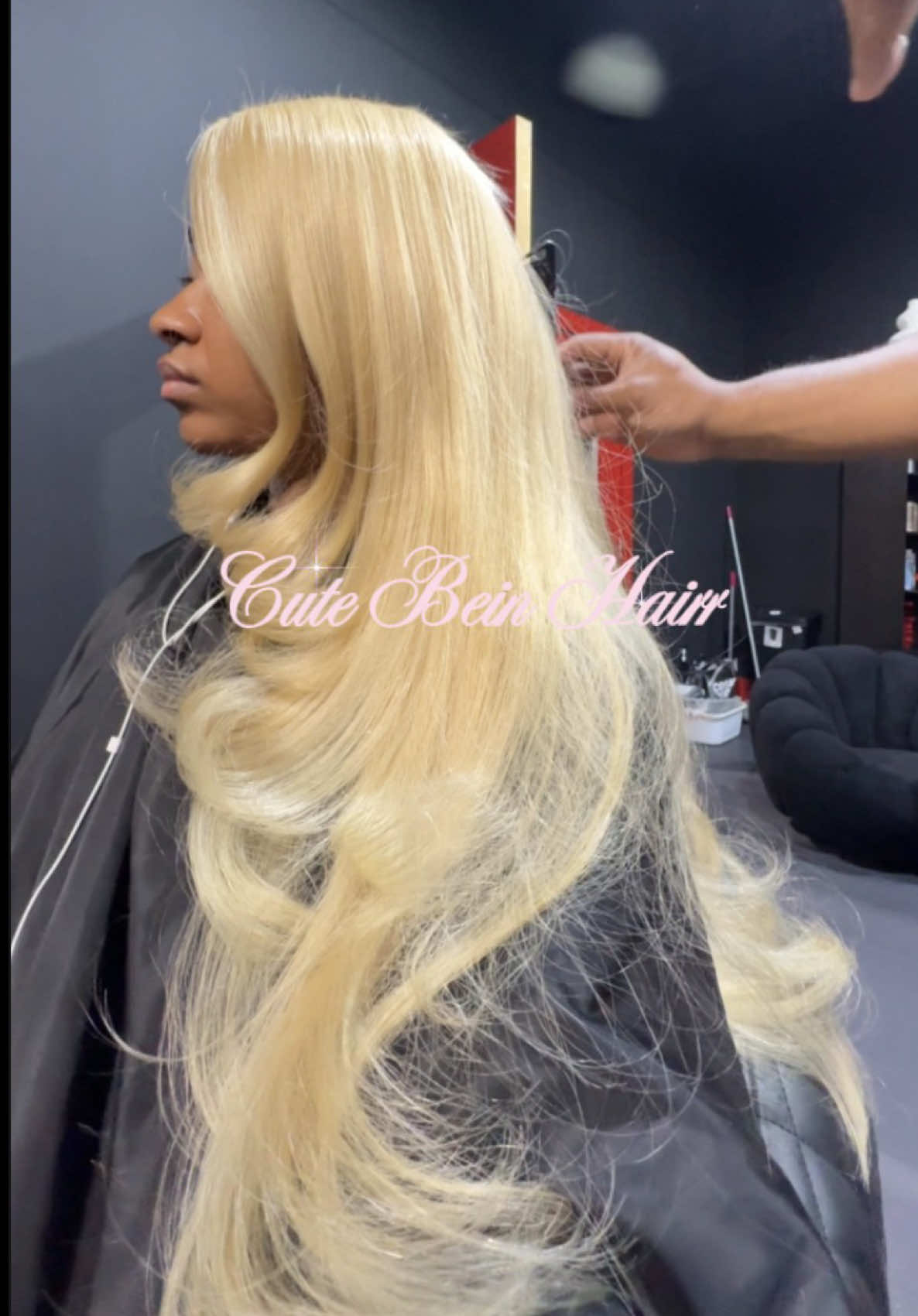 TikTok post by @nylasym0ne for Cute Bein Hair Shop. Caption reads: Replying to @kendall🩰🫧 @Cute Bein Hair Shop....