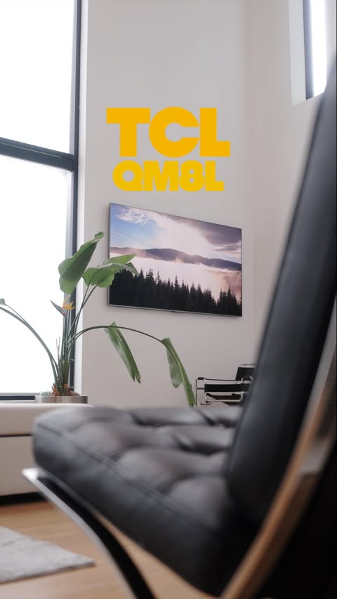 Instagram post by @karlconrad for TCL USA. Caption reads: This is the HARSHEST TV Test - A room filled with....