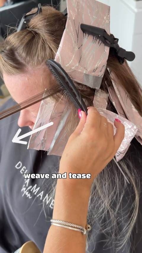 Instagram post by @sarahzstylz for Joico. Caption reads: [...] bottom foil! #hairhacks #hairreels....